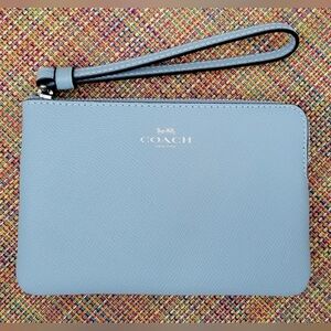 Coach corner zip leather wristlet